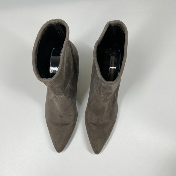 Donald J. Pliner Womens Vinca Gray Suede Stacked Heel Pull On Ankle Boot Sz 6.5M - Picture 4 of 12